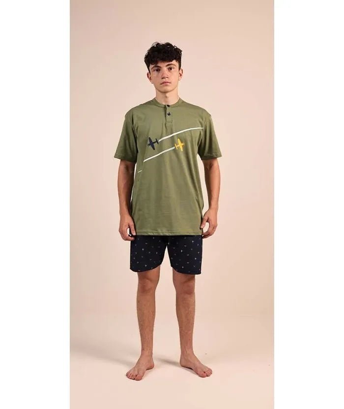 Pigiama mezza manica pantaloncino ragazzo jersey puro cotone Gary 4113