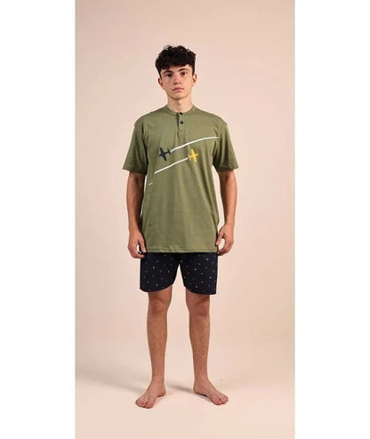 Pigiama mezza manica pantaloncino ragazzo jersey puro cotone Gary 4113