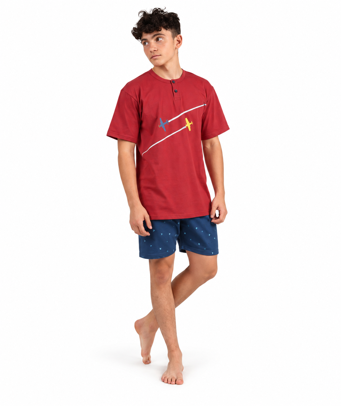 Pigiama mezza manica pantaloncino ragazzo jersey puro cotone Gary 4113