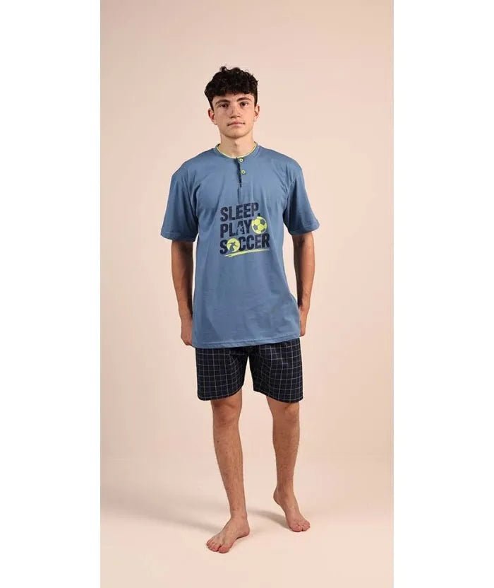 Pigiama mezza manica pantaloncino ragazzo jersey puro cotone Gary 4114