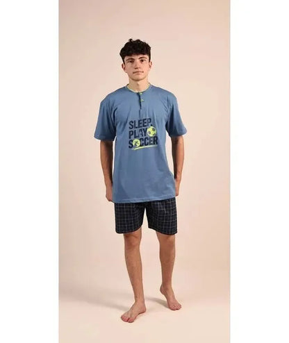 Pigiama mezza manica pantaloncino ragazzo jersey puro cotone Gary 4114