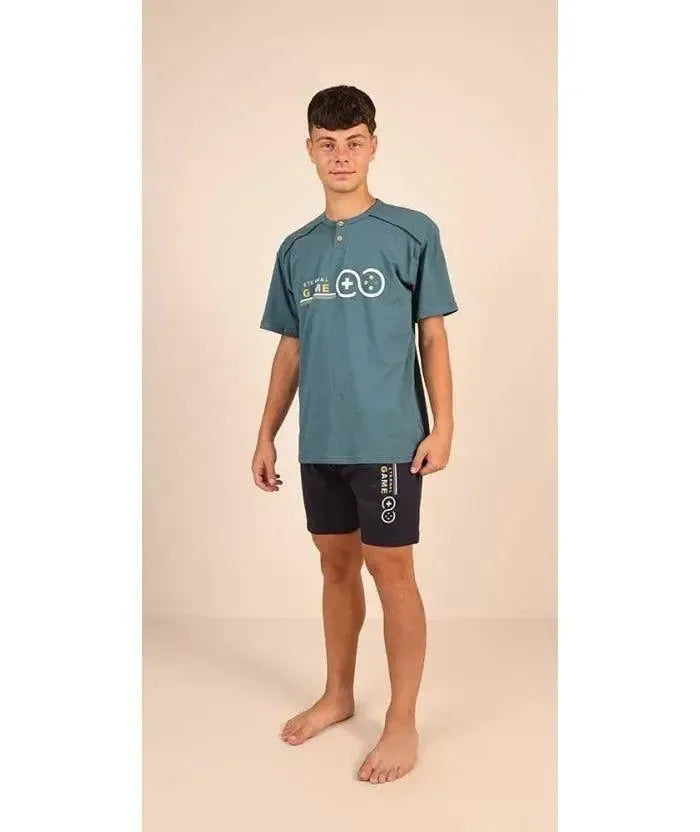 Pigiama mezza manica pantaloncino ragazzo jersey puro cotone Gary Z45034