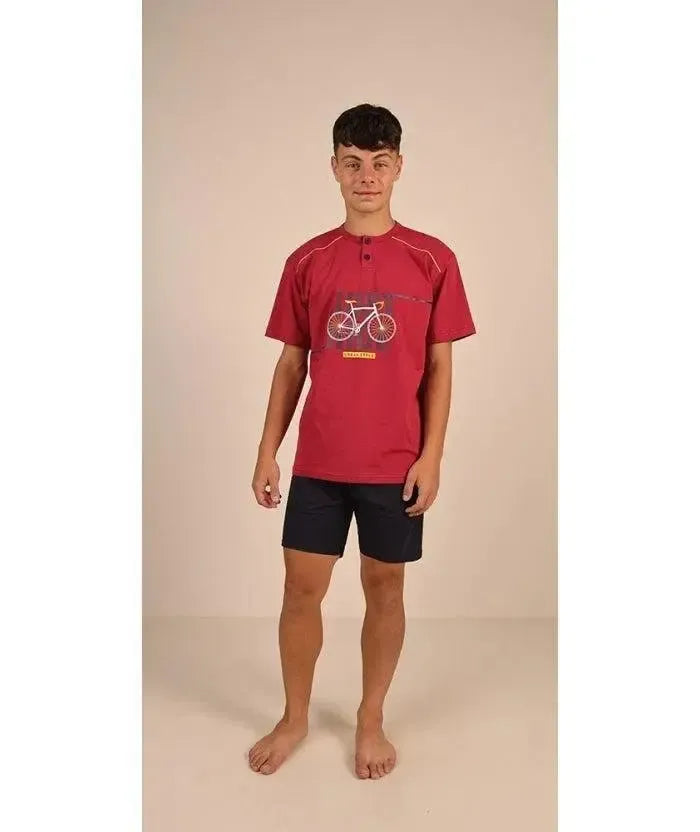 Pigiama mezza manica pantaloncino ragazzo jersey puro cotone Gary Z45035
