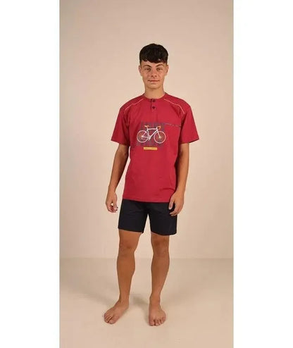 Pigiama mezza manica pantaloncino ragazzo jersey puro cotone Gary Z45035