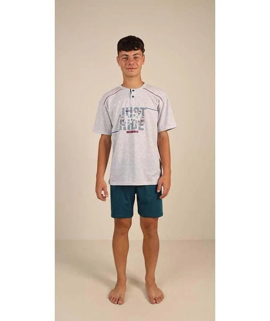 Pigiama mezza manica pantaloncino ragazzo jersey puro cotone Gary Z45035