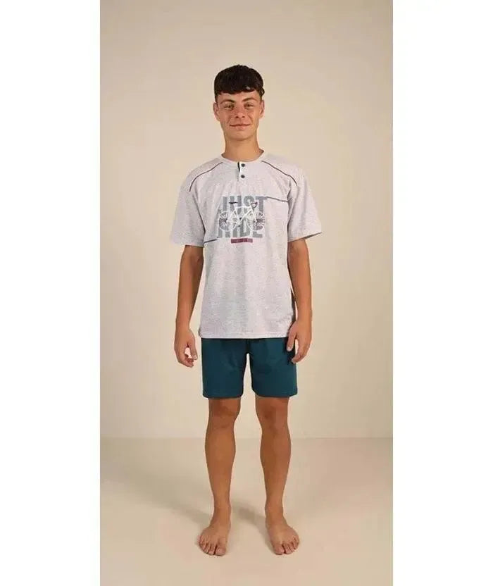 Pigiama mezza manica pantaloncino ragazzo jersey puro cotone Gary Z45035