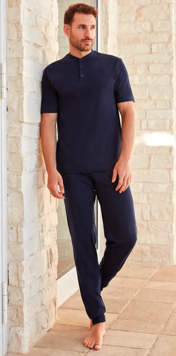 Pigiama mezza manica pantalone lungo uomo Nottingham 100% cotone mercerizzato PG19771