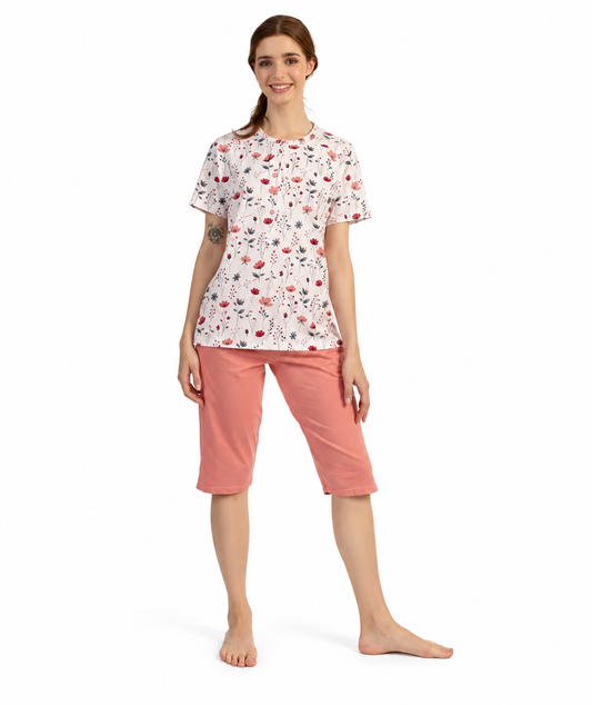 Pigiama mezza manica pinocchietto donna Jersey Gary 5257