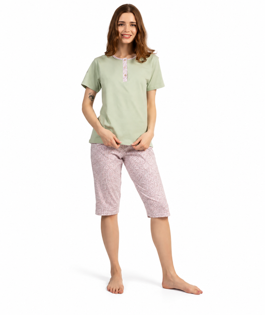 Pigiama mezza manica pinocchietto donna Jersey Gary 5271