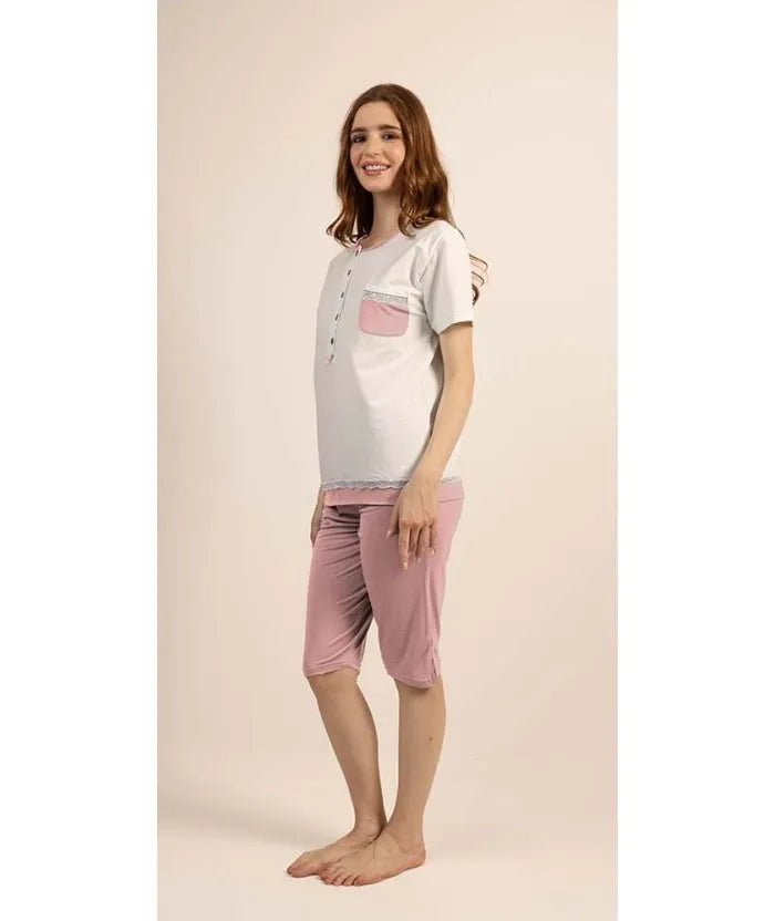 Pigiama mezza manica pinocchietto donna Jersey Gary C512