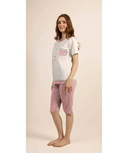 Pigiama mezza manica pinocchietto donna Jersey Gary C512