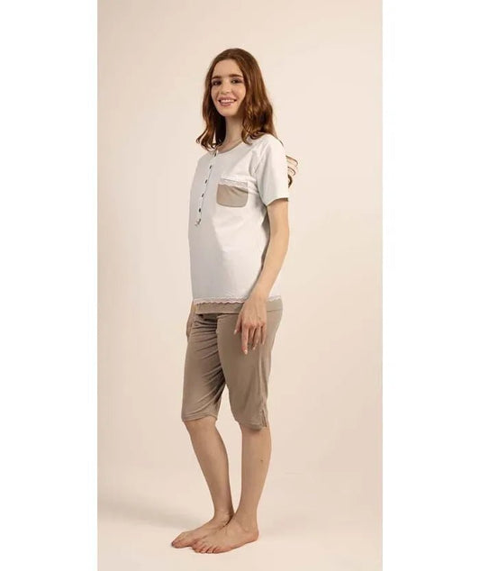 Pigiama mezza manica pinocchietto donna Jersey Gary C512