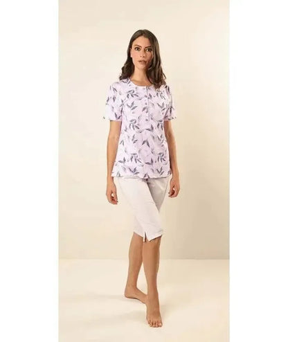Pigiama mezza manica pinocchietto donna Jersey Gary Z55035