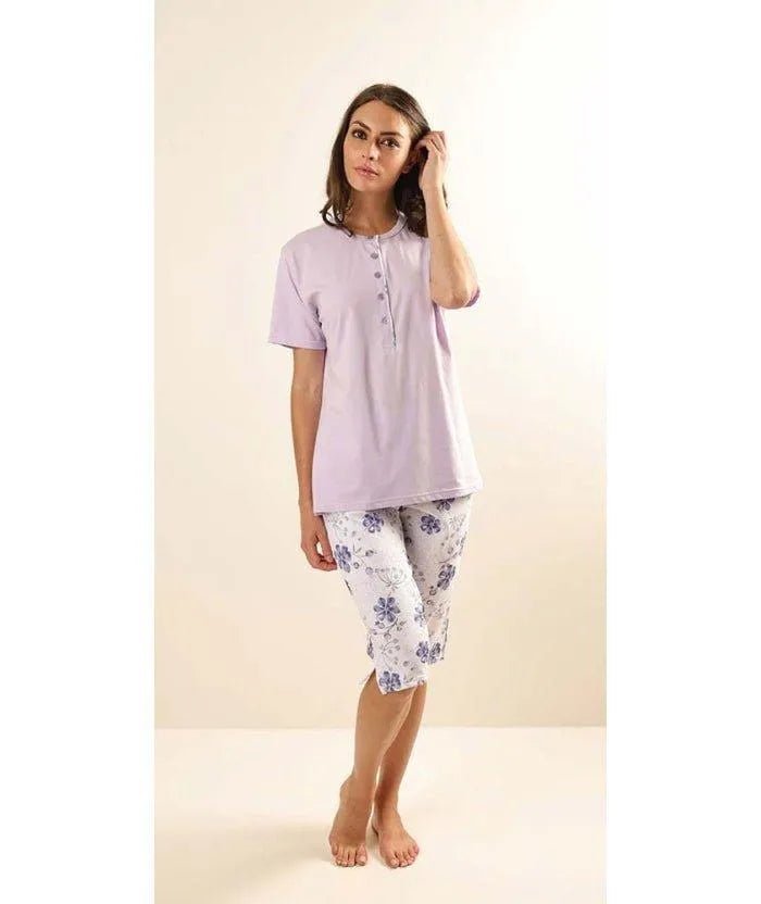 Pigiama mezza manica pinocchietto donna Jersey Gary Z55055