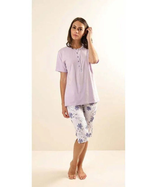 Pigiama mezza manica pinocchietto donna Jersey Gary Z55055