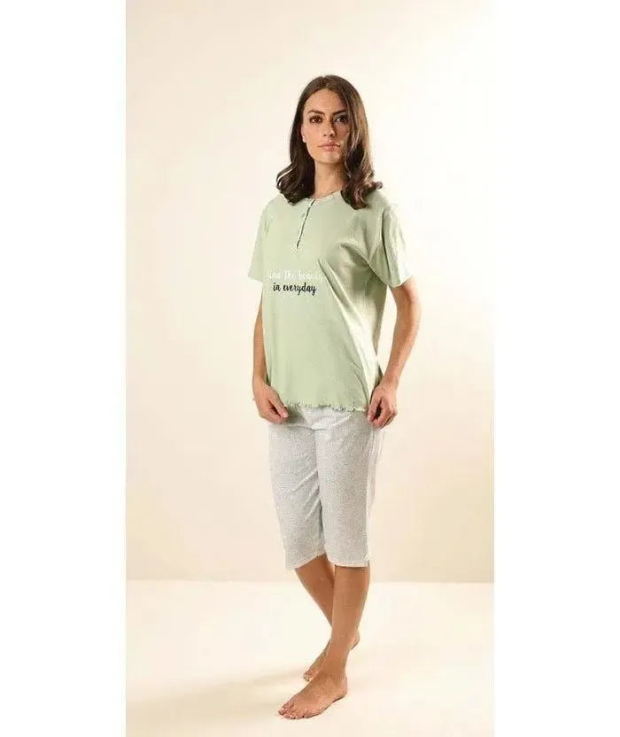 Pigiama mezza manica pinocchietto donna Jersey Gary Z55067