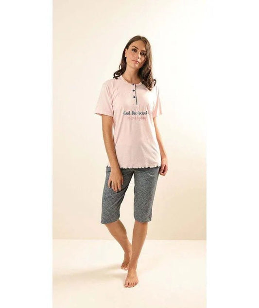 Pigiama mezza manica pinocchietto donna Jersey Gary Z55067