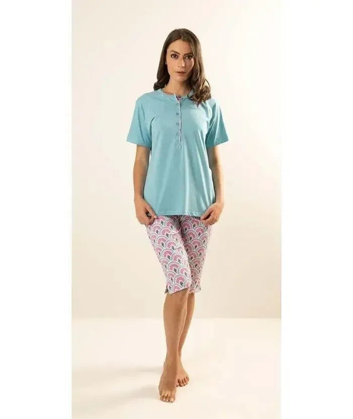 Pigiama mezza manica pinocchietto donna Jersey Gary Z55105