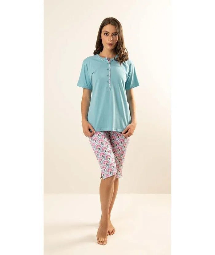 Pigiama mezza manica pinocchietto donna Jersey Gary Z55105