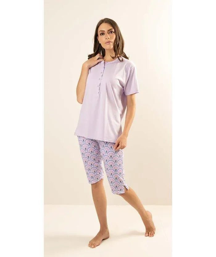 Pigiama mezza manica pinocchietto donna Jersey Gary Z55105