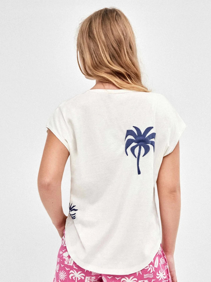 Pigiama mezza manica shorts donna in puro cotone Snoopy Peanuts Gisela 20407