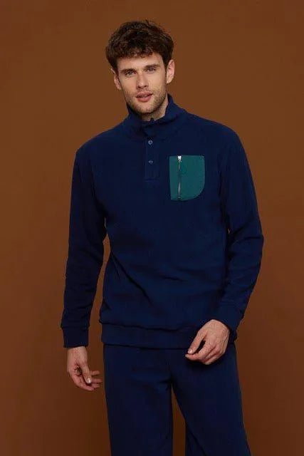 Pigiama micropile uomo calibrato collo alto serafino Noidinotte FC2817