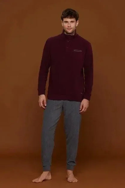 Pigiama micropile uomo collo alto serafino Noidinotte FC2773