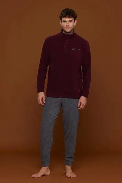 Pigiama micropile uomo collo alto serafino Noidinotte FC2773