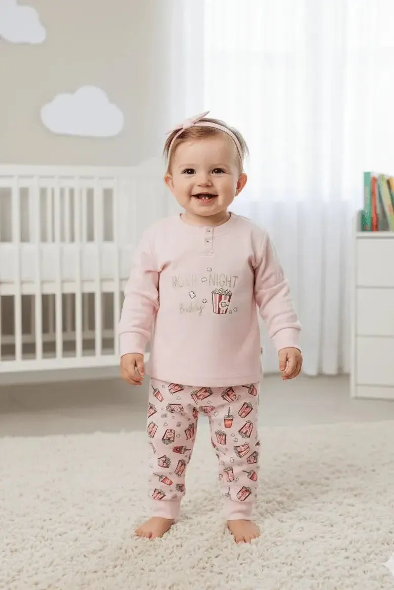 Pigiama neonata bambina interlock Noidinotte FT683 Baby Pop Corn
