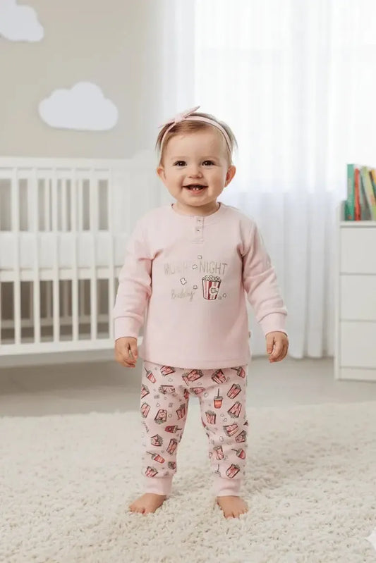 Pigiama neonata bambina interlock Noidinotte FT683 Baby Pop Corn