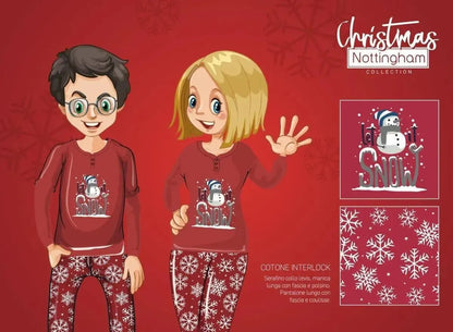 Pigiama neonato Natale Nottingham caldo cotone interlock PG39700N