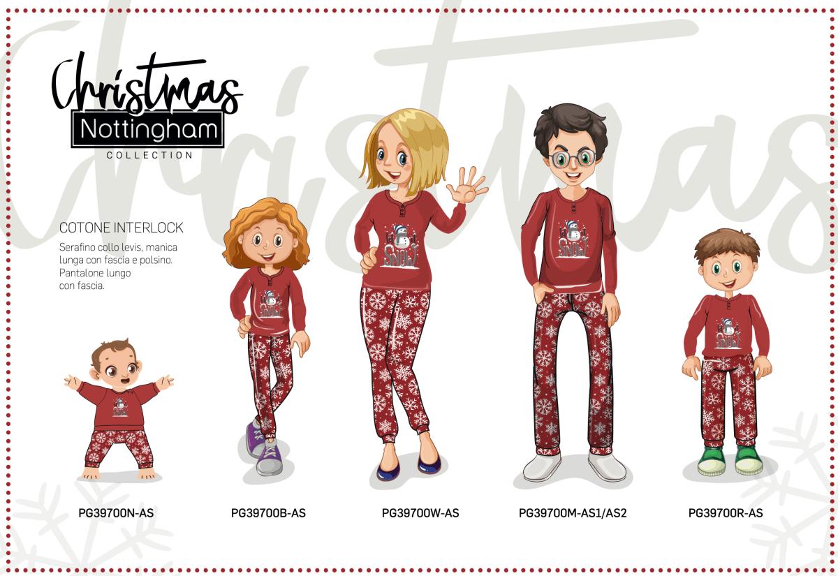 Pigiama neonato Natale Nottingham caldo cotone interlock PG39700N