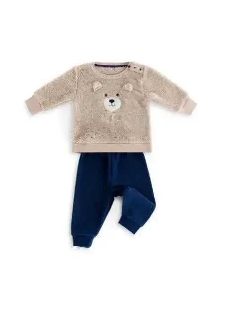 Pigiama neonato bambino orso maglia coral fleece Noidinotte pantalone micropile FT605AS