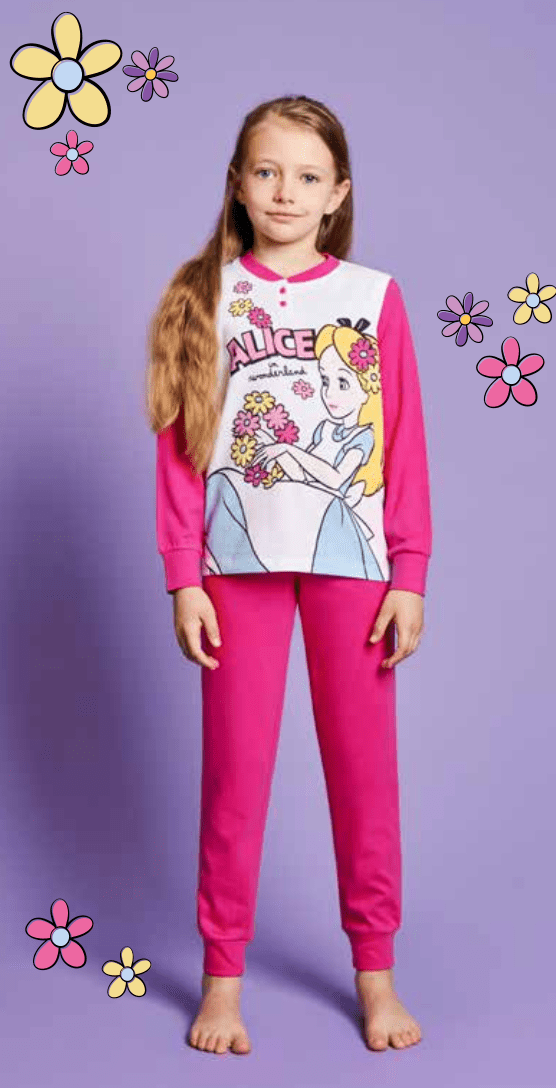 Pigiama puro cotone Alice in Wonderland Disney estivo bambina DY50C7395 (Copia)