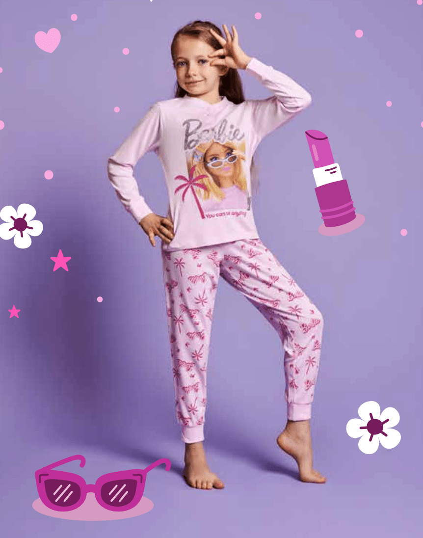 Pigiama puro cotone Barbie estivo bambina MT50C7385