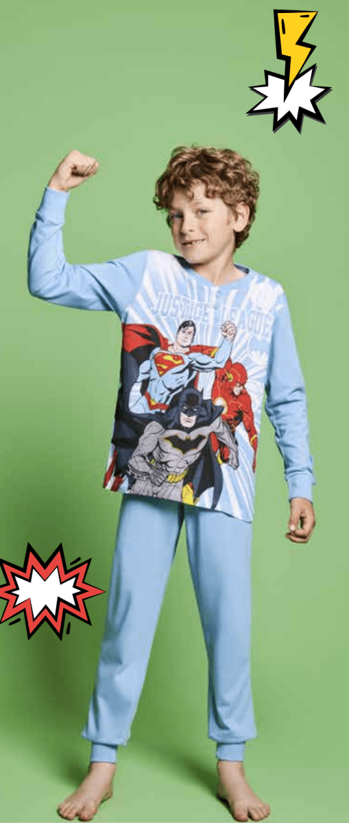 Pigiama puro cotone Justice League estivo bambino DC40G4830
