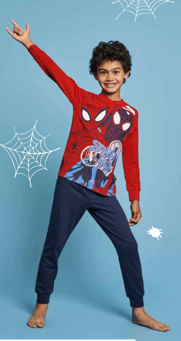 Pigiama puro cotone Spiderman Marvel estivo bambino MV40M7706