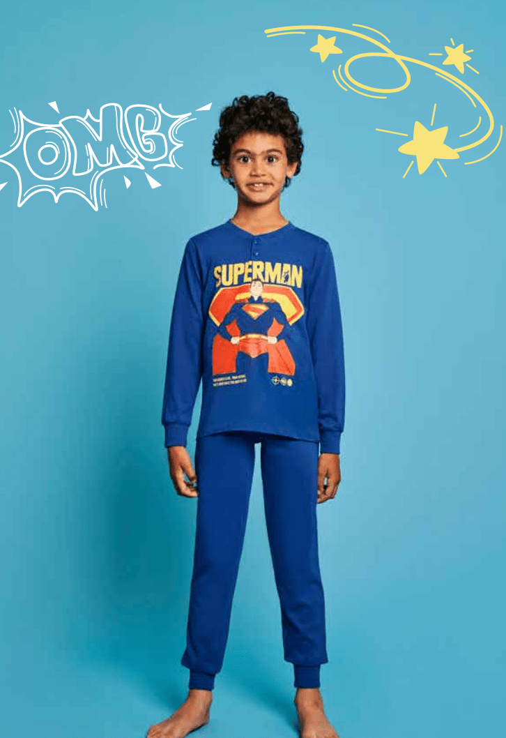 Pigiama puro cotone Superman DC estivo bambino DC40Z6721