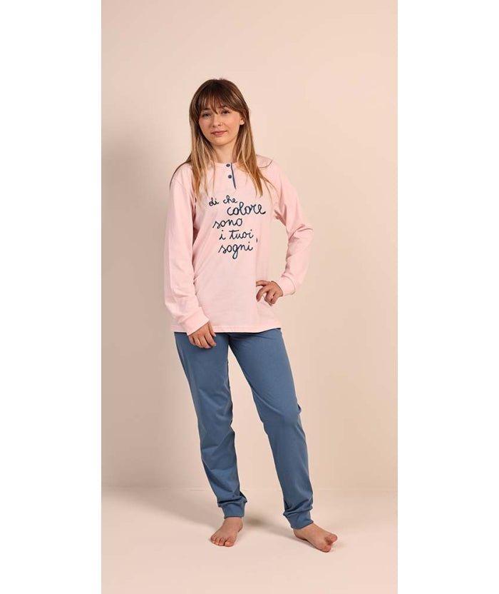 Pigiama serafino ragazza jersey puro cotone Gary 4081