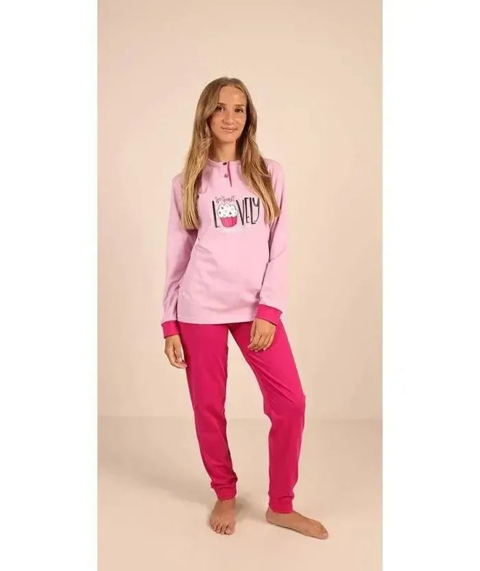 Pigiama serafino ragazza jersey puro cotone Gary Z40006