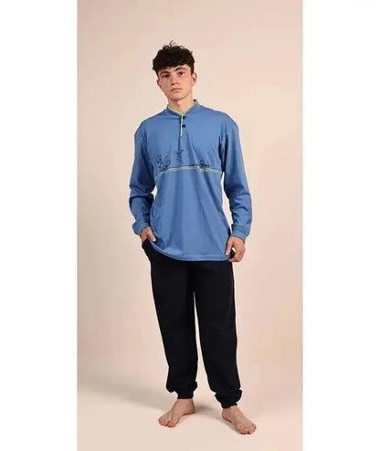 Pigiama serafino ragazzo jersey puro cotone Gary 4090