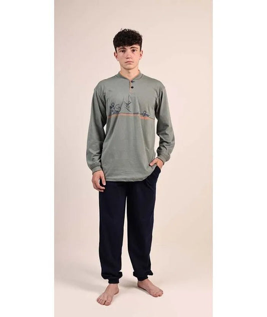 Pigiama serafino ragazzo jersey puro cotone Gary 4090