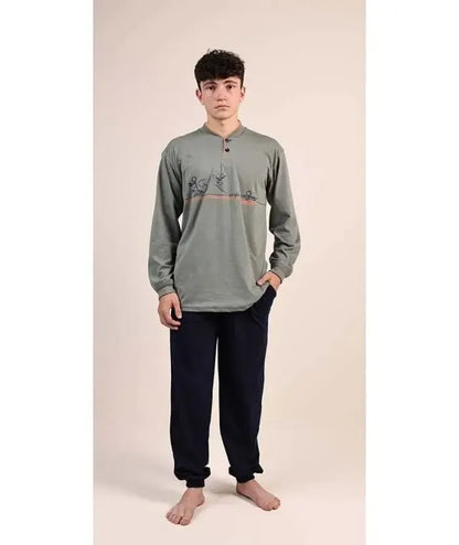Pigiama serafino ragazzo jersey puro cotone Gary 4090