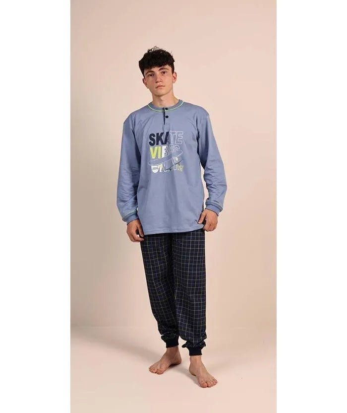 Pigiama serafino ragazzo jersey puro cotone Gary 4091