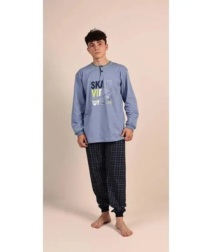 Pigiama serafino ragazzo jersey puro cotone Gary 4091