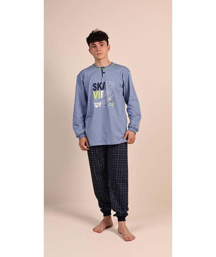 Pigiama serafino ragazzo jersey puro cotone Gary 4091