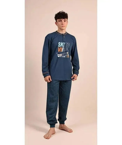 Pigiama serafino ragazzo jersey puro cotone Gary 4091