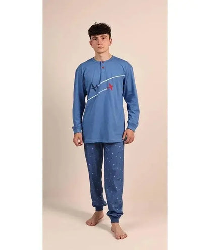 Pigiama serafino ragazzo jersey puro cotone Gary 4092