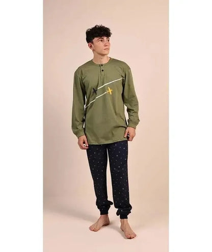 Pigiama serafino ragazzo jersey puro cotone Gary 4092