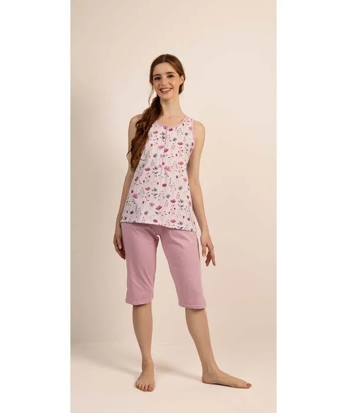 Pigiama spalla larga pinocchietto donna Jersey Gary 5259